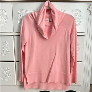 Cyrus Pink Cowl Neck Sweater Lightweight Knit